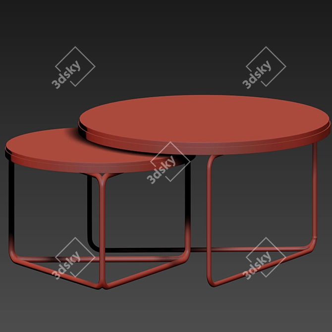 Modern Nest Coffee Table Set 3D model image 2