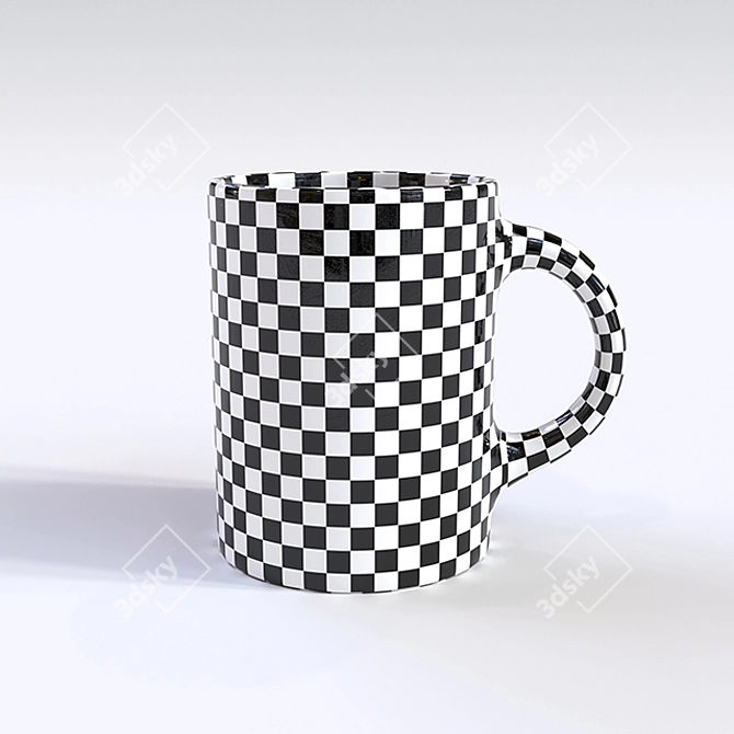 Green Ceramic Mug 3D model image 3