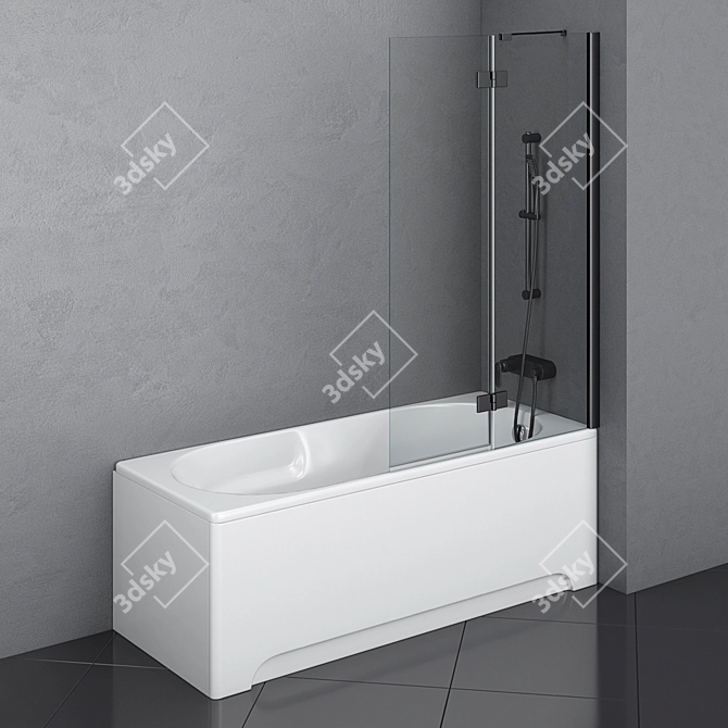 Title: Sanitana Bathtub Set 80 - Perfect Fit for Any Bathroom 3D model image 3