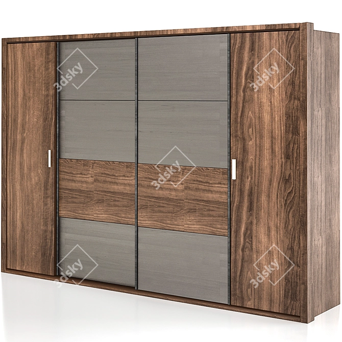 Virgo Oak Wardrobe - Sleek and Stylish 3D model image 1