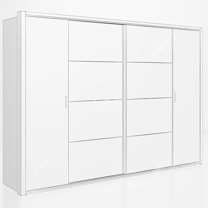 Virgo Oak Wardrobe - Sleek and Stylish 3D model image 2