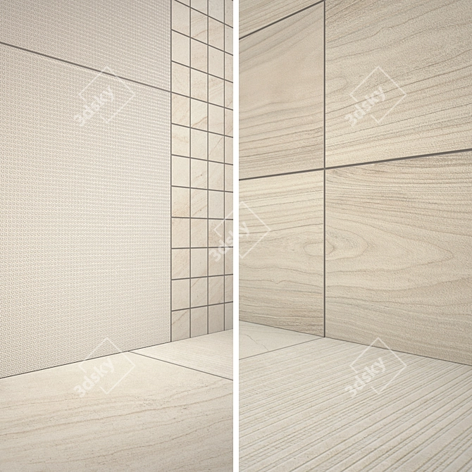 Italon Room White Stone: Elegant Mosaic & Tiles 3D model image 3