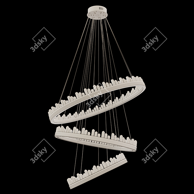 Bronze Finish Crystal Chandelier 3D model image 4