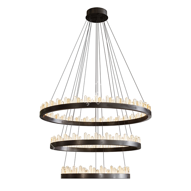 Bronze Finish Crystal Chandelier 3D model image 5