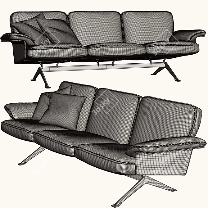 Elegant DS-31 Sofa by de Sede 3D model image 3