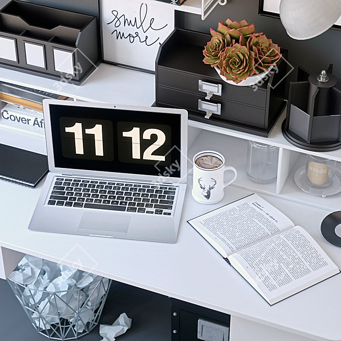 Scandi Style Desk Set 3D model image 2