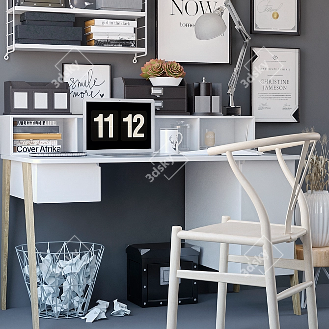 Scandi Style Desk Set 3D model image 4