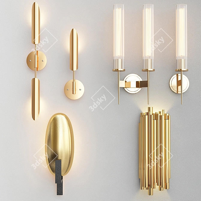 Modern Wall Lamp Collection 3D model image 1