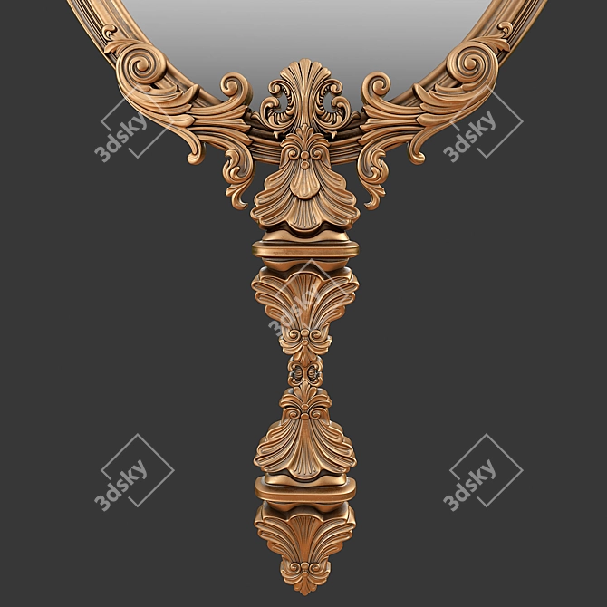 Elegant Regal Mirror with a French Twist 3D model image 2