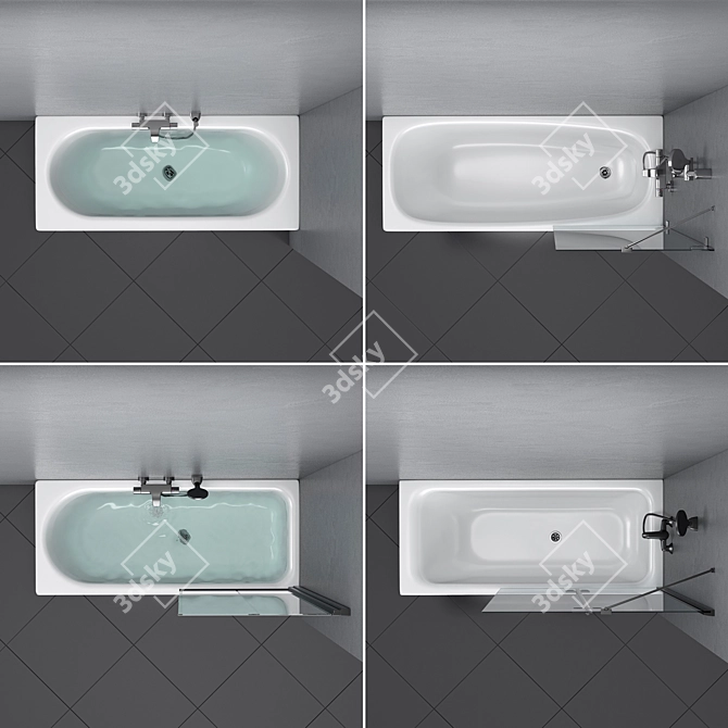 Modern Gustavsberg Bath Set 3D model image 2