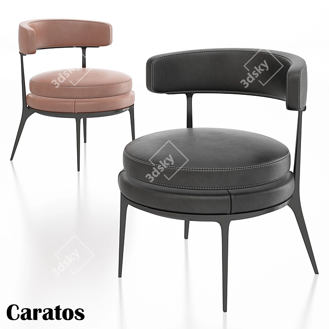 Elegant Caratos Armchairs: Crafted by Antonio Citterio- 3D model image 1