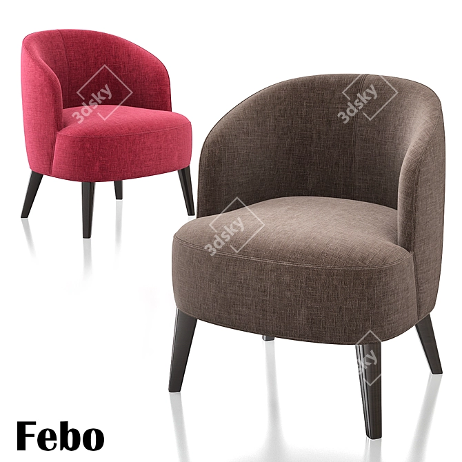 Febo 2 Armchairs by Antonio Citterio 3D model image 1