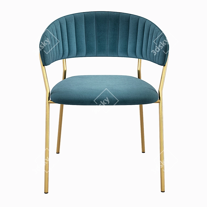 Contemporary Modrest Brandy Velvet Chair 3D model image 2