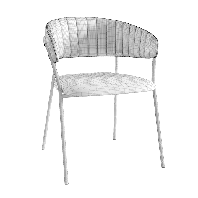 Contemporary Modrest Brandy Velvet Chair 3D model image 5