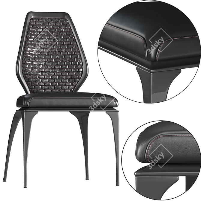 Elegant Pontecorvo Chair: Italian Design Masterpiece 3D model image 2