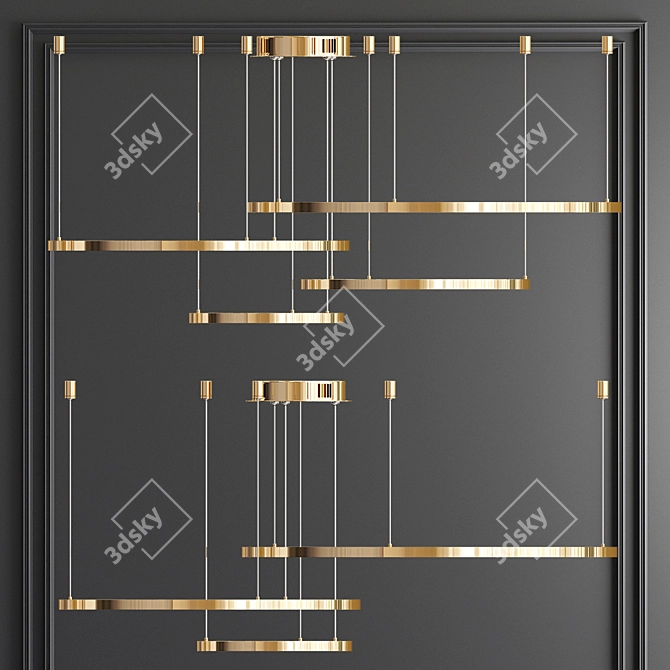 Elegant Cruise Ring Chandelier 3D model image 2