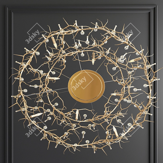 Elegant Double Tear Chandelier 3D model image 3