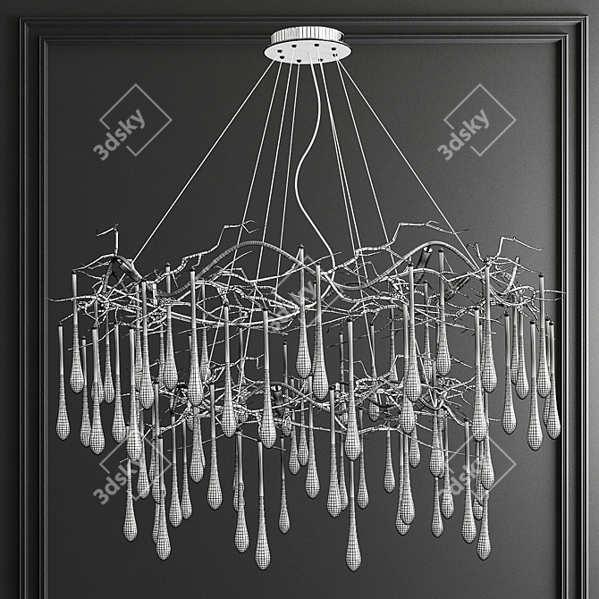 Elegant Double Tear Chandelier 3D model image 4