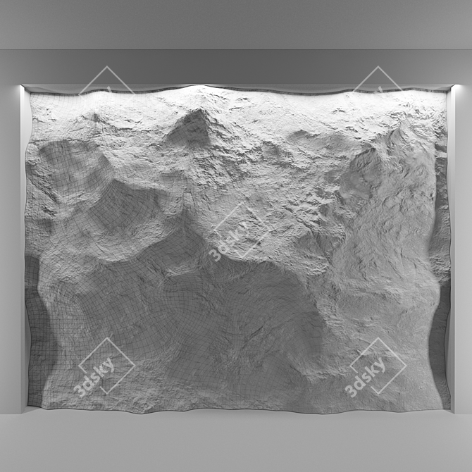 Decorative Stone Wall: High-Resolution Texture 3D model image 5