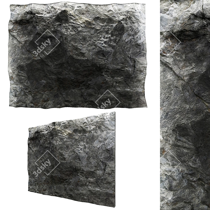 Decorative Stone Wall: High-Resolution Texture 3D model image 6