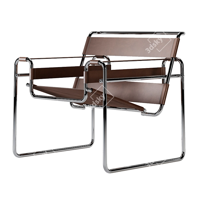 Sleek Wassily Chair - Russian Design 3D model image 1