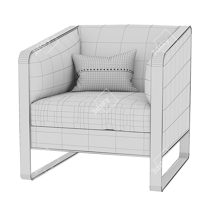 Elegant Yvette Accent Chair 3D model image 5