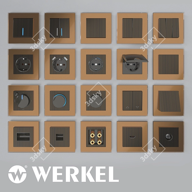 Werkel Bronze OM Sockets & Switches 3D model image 1