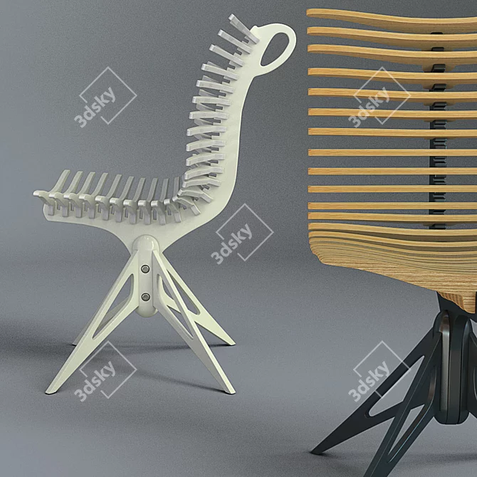 Elegant Skeleton Designer Chair 3D model image 1