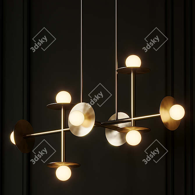 Modern Elegance: Nodes 8 Light Linear Suspension 3D model image 2