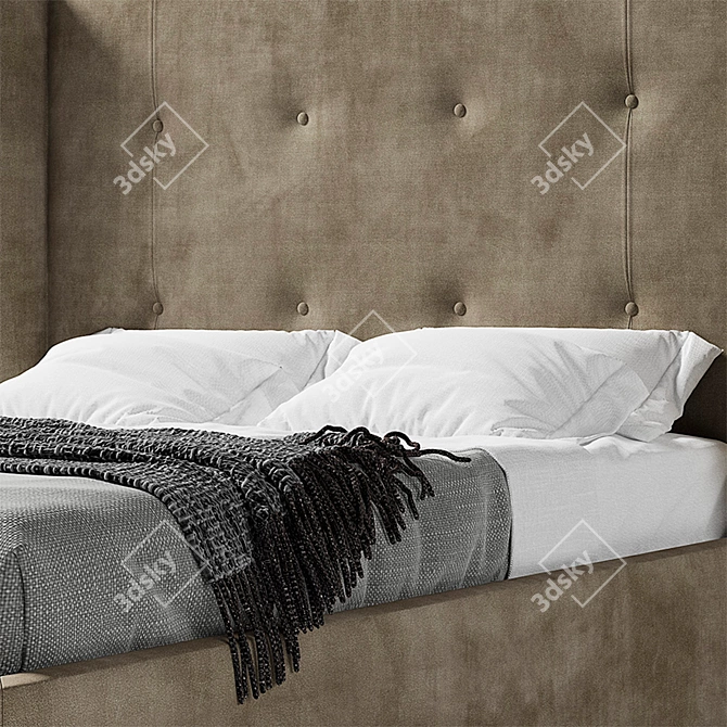 Vintage Classic High-Buttoned Bed 3D model image 3