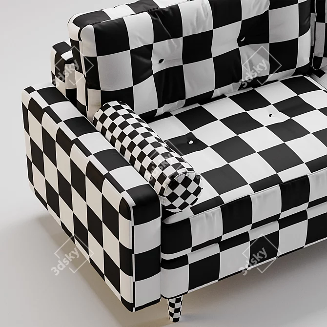 Elegant Gray Sofa, Perfectly Sized 3D model image 4