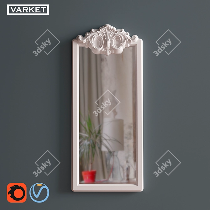 Corona№12 Wall Mirror: Elegant Interior Design 3D model image 1