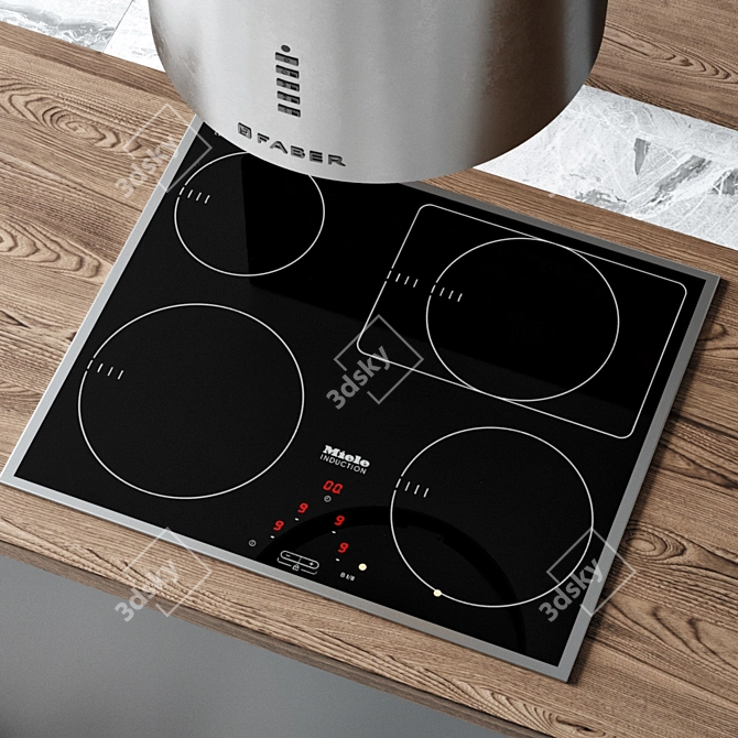 Elegant Kitchen Duo: Blanco Sink & Miele Oven 3D model image 3