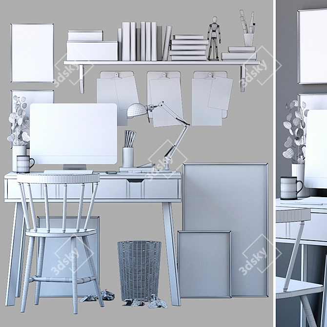 Scandi Style Decor Set 3D model image 5