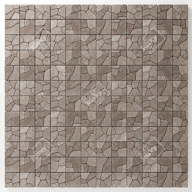 Multifaceted Stone Wall Décor 3D model image 2