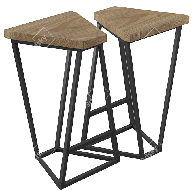 Title: Sleek Loft Bar Stool | 750mm Height 3D model image 1