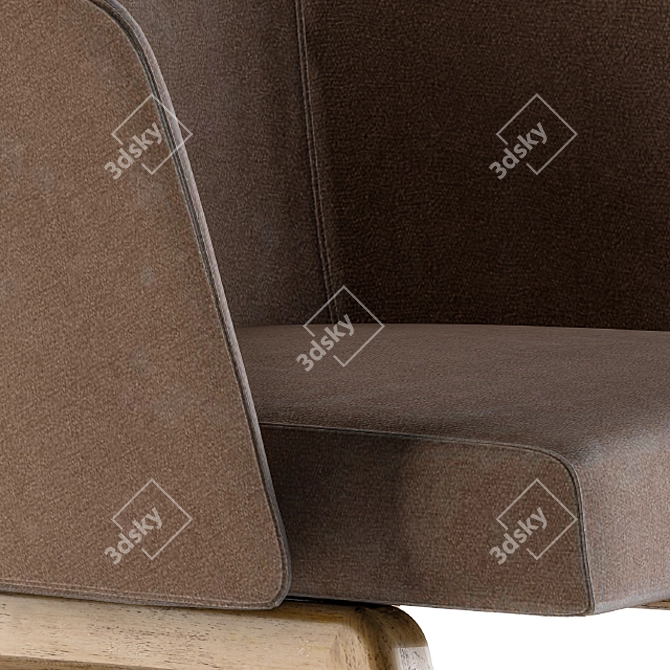 Elegant Dining Set: Creed Chair & Natural Wood Table 3D model image 4