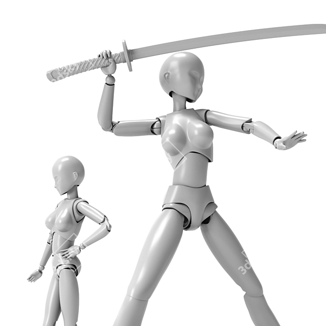 SHFiguarts Body-chan DX: Standing & Katana Fighting 3D model image 4