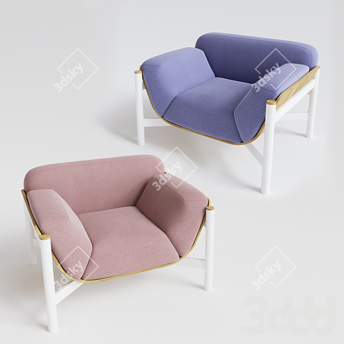 Elegant Velo Armchair 3D model image 2