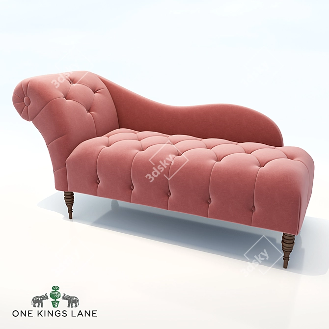 Elegant Frances Tufted Chaise 3D model image 1