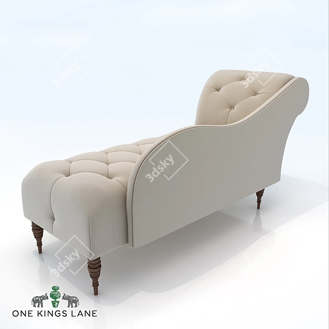Elegant Frances Tufted Chaise 3D model image 4