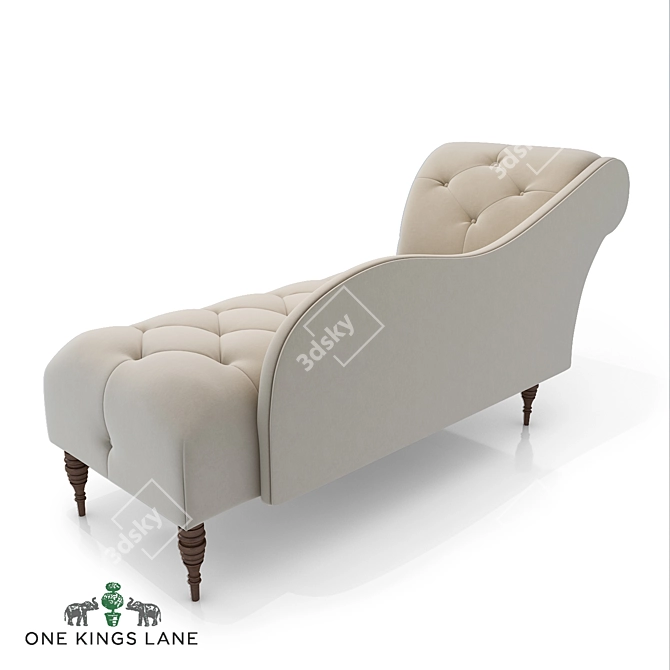 Elegant Frances Tufted Chaise 3D model image 14