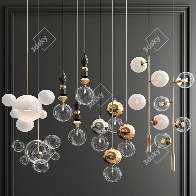 Elegant Hanging Light Collection 3D model image 1