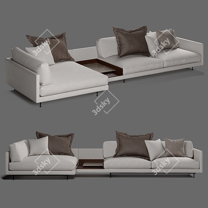 Elegant Modular Wendelbo MAHO Sofa 3D model image 1