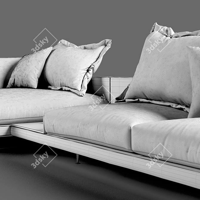 Elegant Modular Wendelbo MAHO Sofa 3D model image 4