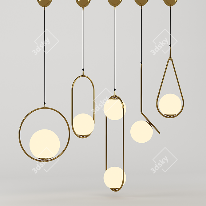 Elegant Pendant Light Collection 3D model image 1