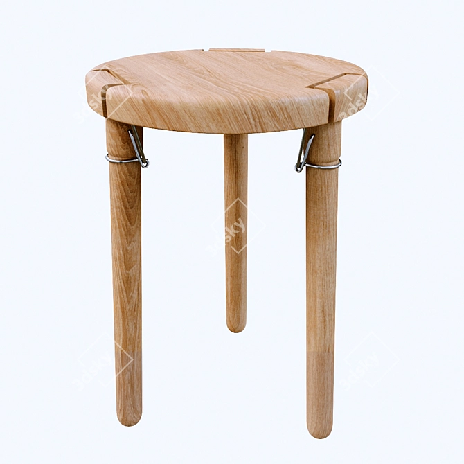 Elegant Latch Stool 3D model image 1