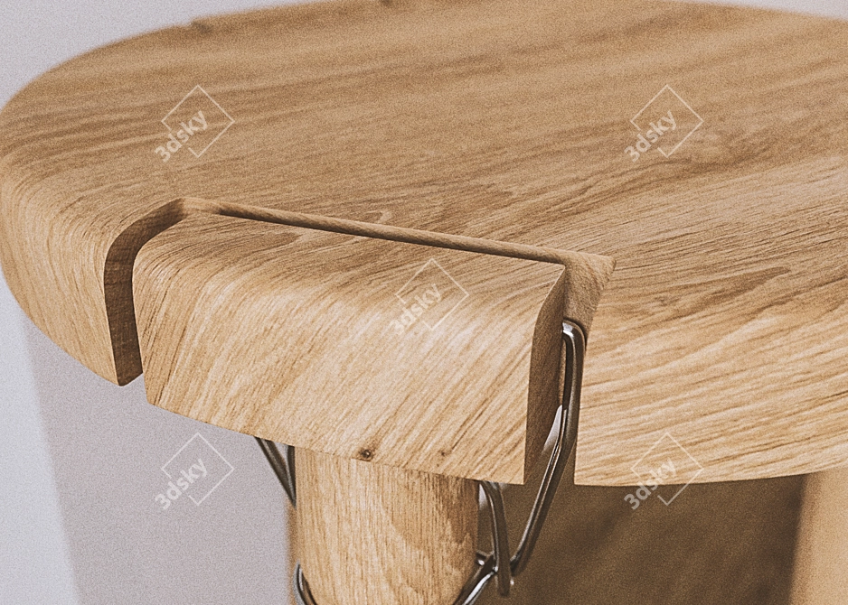 Elegant Latch Stool 3D model image 3