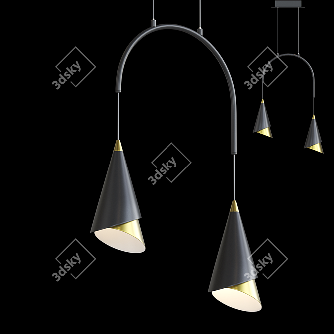 Title: Contemporary Cone Pendant Lamp 3D model image 1