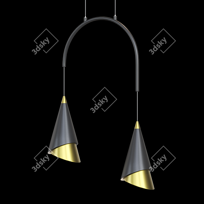 Title: Contemporary Cone Pendant Lamp 3D model image 2